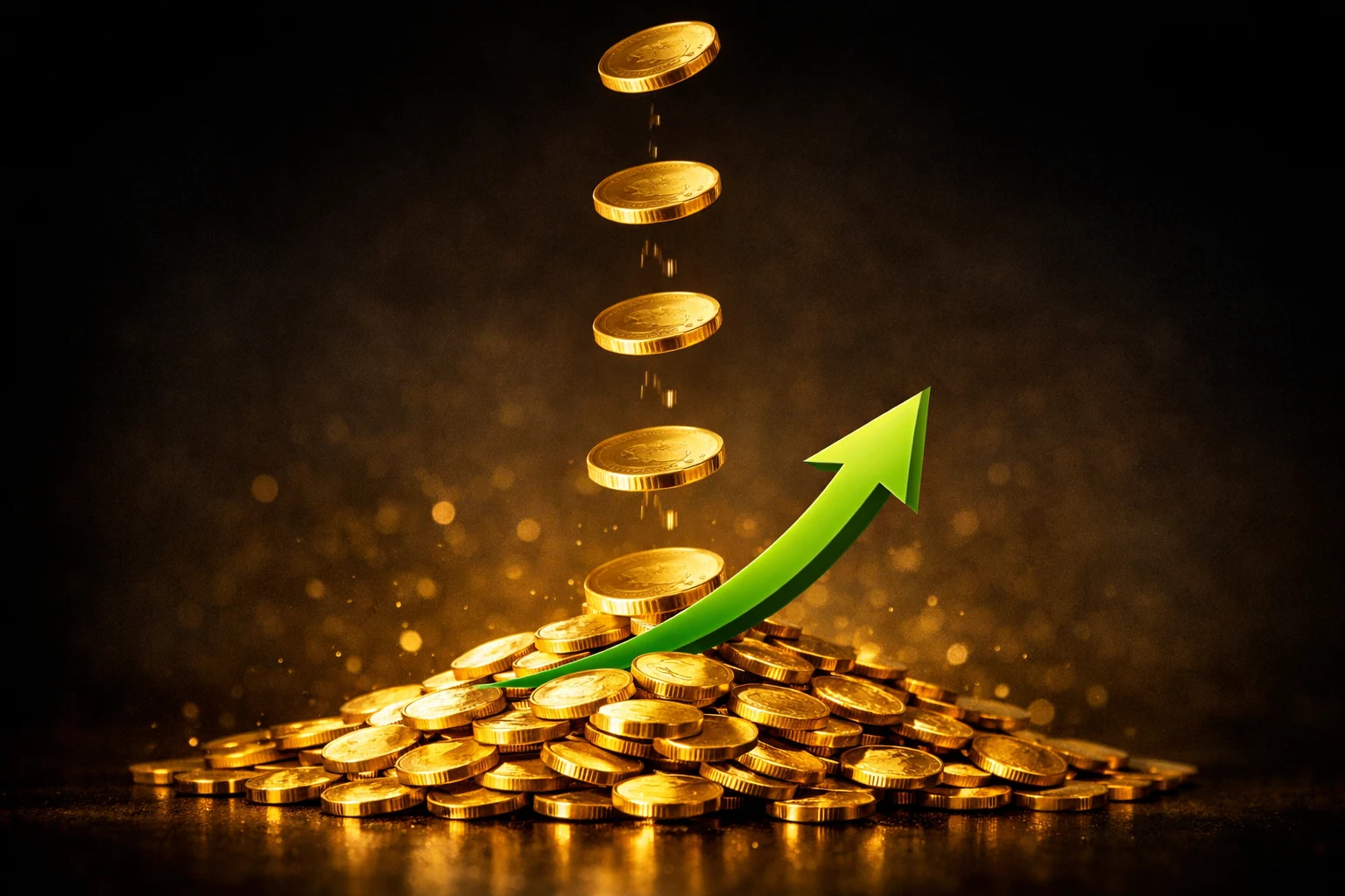 Golden stacking coins in monthly timeline pattern — crypto dollar cost averaging strategy guide