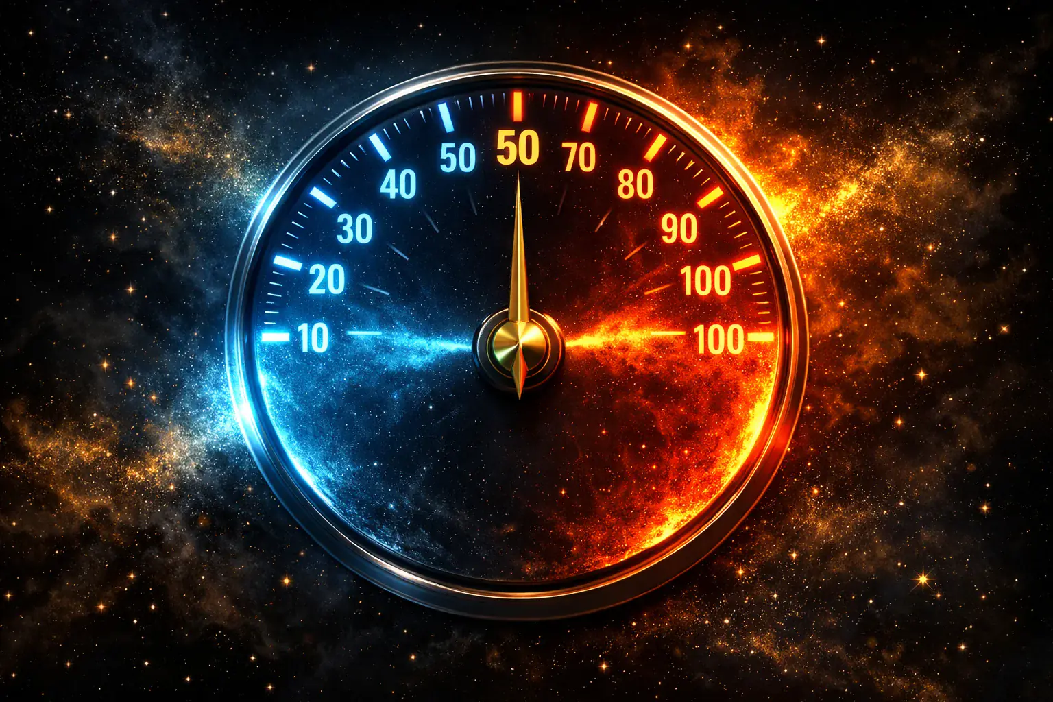 Golden sentiment gauge with fear and greed zones — crypto market sentiment tool complete guide