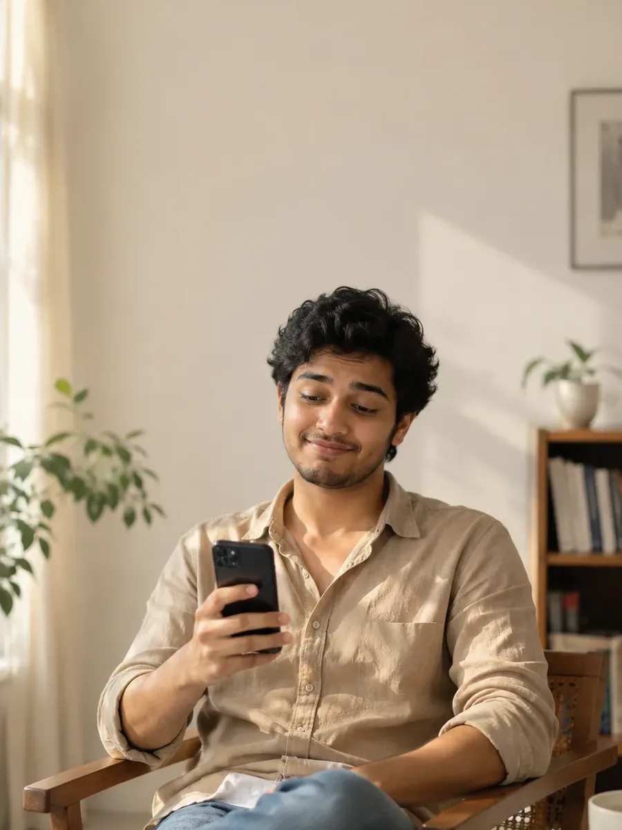 A crypto trader scrolling through a phone full of conflicting confident predictions about the market bottom, looking unconvinced