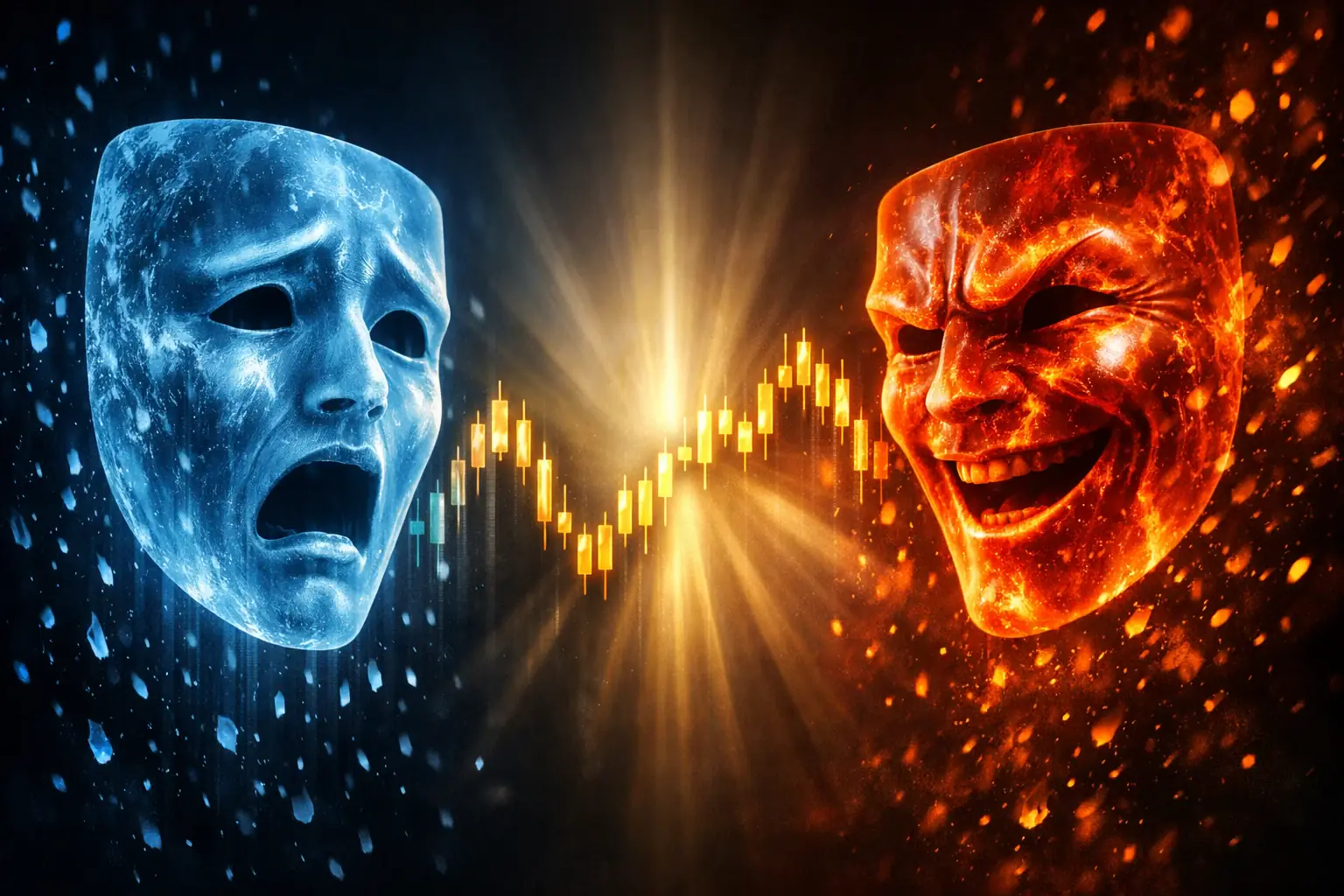 Golden brain with emotion cycle overlay — crypto trading psychology complete guide