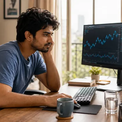 Intraday trader at the desk