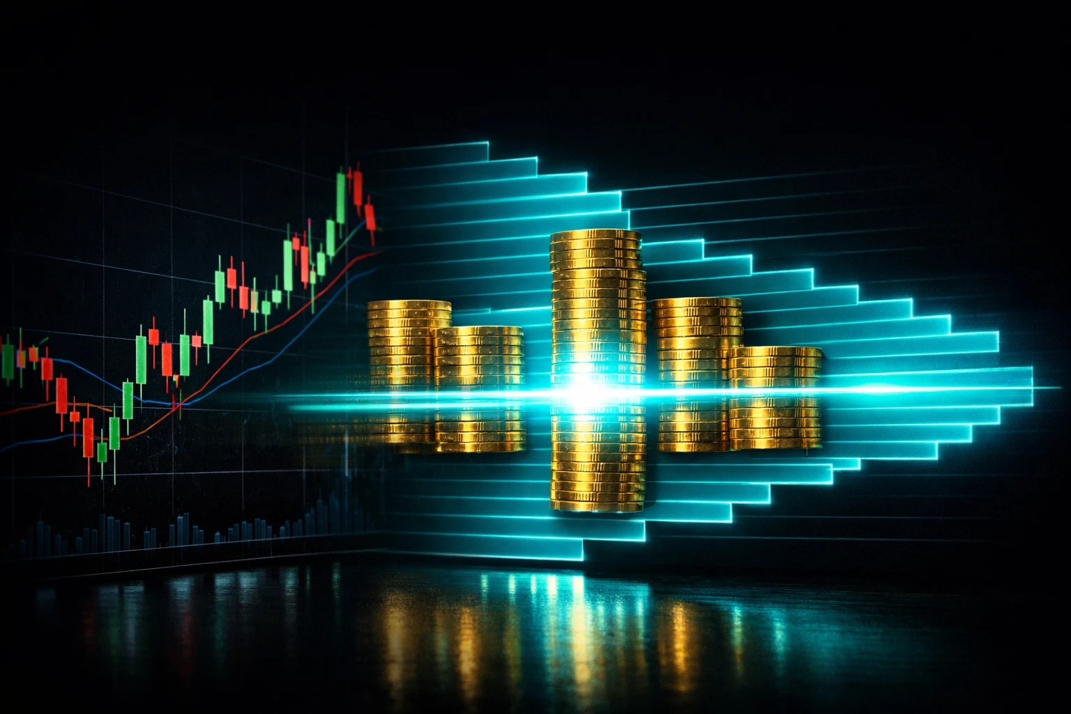 Volume profile histogram showing point of control and value area on crypto chart
